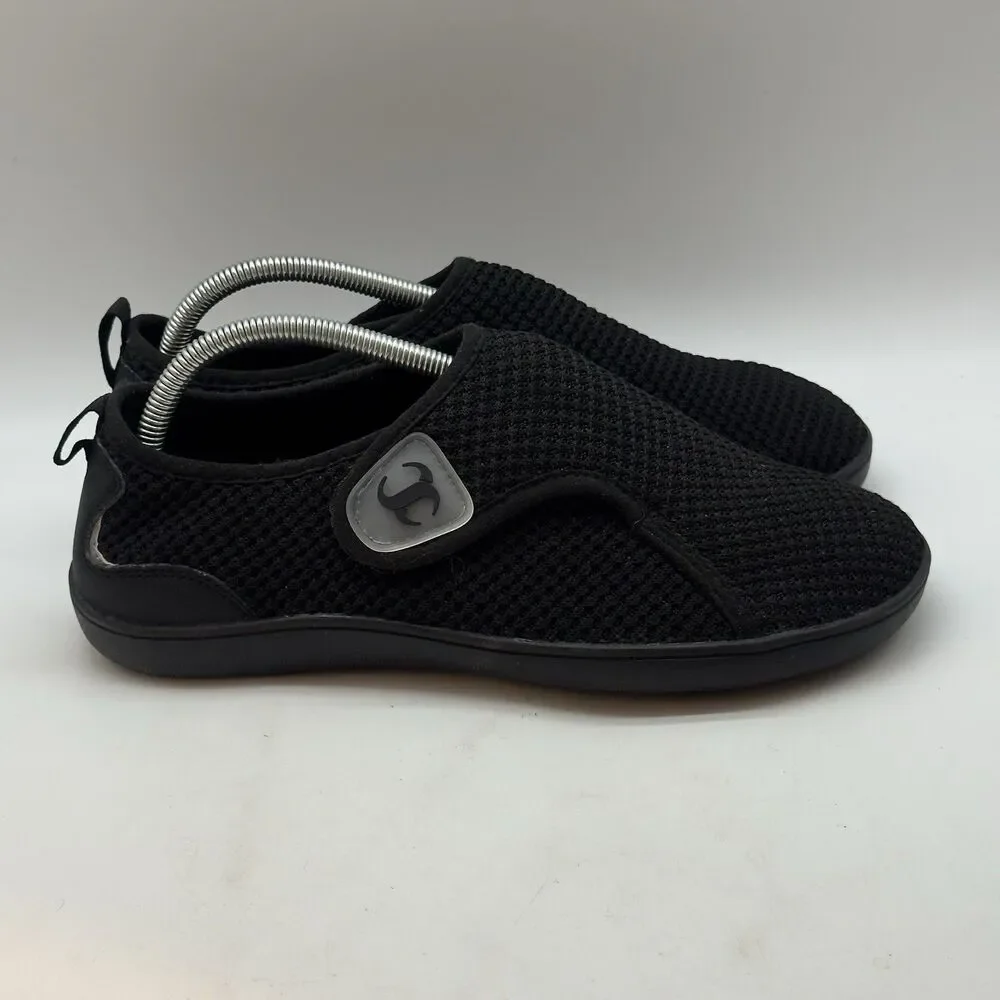 Scurtain Neuropathy Diabetic Shoe Women 9.5 Black Wide Toe Box Barefoot Walking